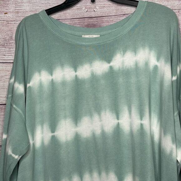 Lucky Brand Sage Green Tie Dye Lounge Comfort Pullover Sweatshirt Size Large - Picture 6 of 8
